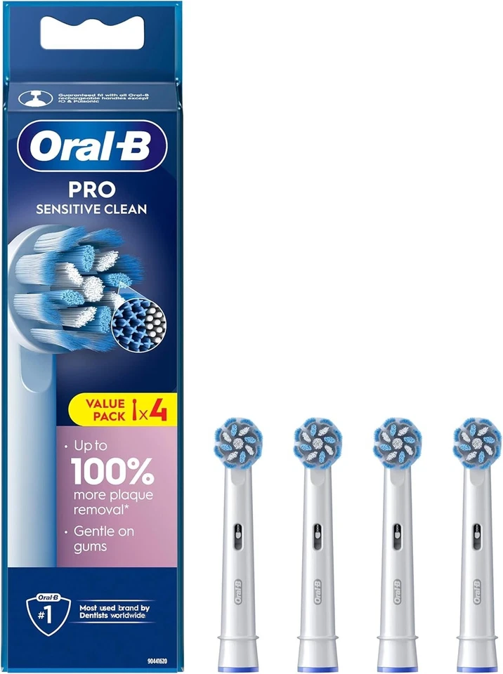 Oral-B Braun Pro Sensitive Clean Replacement Electric Toothbrush Heads Pack of4
