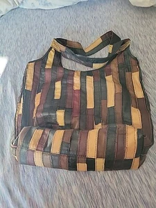 Patchwork Multicolored Leather Vintage Hobo Shoulder Handbag - Picture 1 of 9