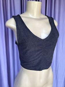 ZELLA Wellness Black Charcoal Cropped Activewear Tank Top Size S NWT $56
