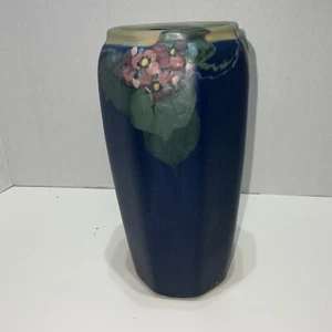 Weller Keramik antike blaue & verzierte Hudson Vase, dunkelblau, - Bild 1 von 6
