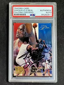 SIGNED 1994 FLAIR USA DREAM TEAM GOLD SHAQUILLE O'NEAL SHAQ AUTOGRAPH PSA/DNA - Picture 1 of 2