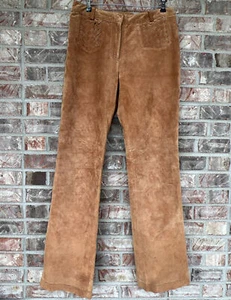 Vintage Willi Smith Womens 8 Suede Leather Pants~Boho Brown/ Burnt Orange Hippie - Picture 1 of 8