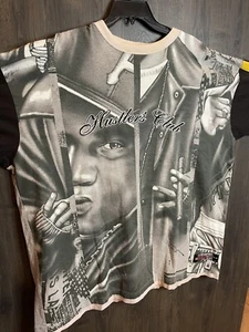 Vintage Give Me Face Hustlers Club Full Face Print T-shirt Adult 3XL Gray - Picture 1 of 7