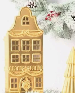 Casa in oro metallizzato edificio villaggio di Natale - Wondershop - Foto 1 di 5