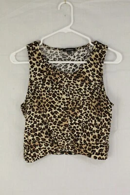 AMBIANCE подростков размер большой без рукавов узел спереди леопард печать вязаный топ новый без ЯРЛЫКОВ - Изображение 1 из 4
