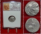 Antike griechische Münze ALEXANDER DER GROSSE Zeus Sardes Silber Drachme lebenslange Ausgabe!