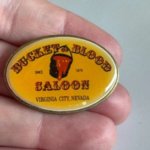 Vintage Bucket of Blood Saloon Virginia City NV Enamel Souvenir Collectible Pin - Picture 1 of 3