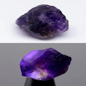 π 15.88ct 20.2x12.5mm Rough Natural Purple Amethyst - Unheated, Uruguay Gem - Picture 1 of 6
