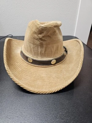 De colección Resistol Diligencia Marrón Pana Banda Conformadora Vaquero Western Sombrero 7 1/8 Foto 1 de 4