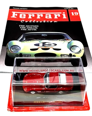 Ferrari Collection 1/43 Ferrari 250 GTO 1962 revista de carro modelo vermelho nº 19 nova - Imagem 1 de 4