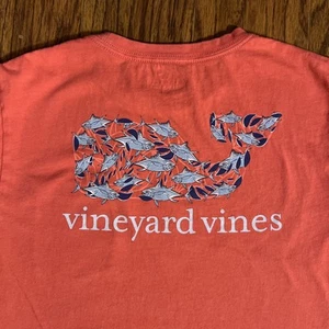 Vineyard Vines T-Shirt Boys Fish Fishing Beach Whale Pocket T-Shirt Size XL 18 - Picture 1 of 6