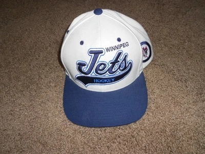 Chapéu Snapback Mitchell & Ness Winnipeg Jets Lã de Hóquei, Azul/Branco, Bordado - Imagem 1 de 4