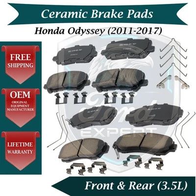 Kit de pastillas de freno delanteras y traseras de cerámica ACDelco OEM para Honda Odyssey 2011-2017 Foto 1 de 4