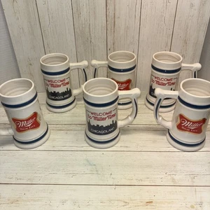 Miller High Life "Welcome to Miller Time - Chicagoland" Steins Lot Of 6 - Picture 1 of 7