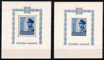Croacia 1943, Mi#102 = Bl 4 A+B, Sc#B31, Presidente Ante Pavelich, ¡MNH! Foto 1 de 3