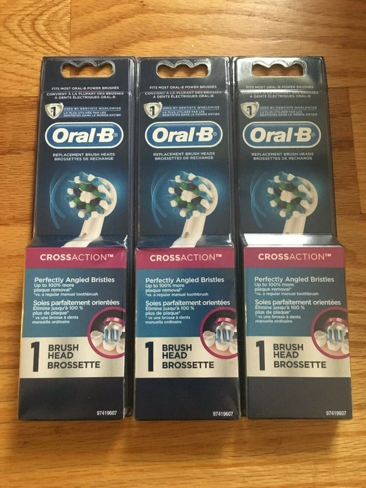 Oral-B CrossAction Electric Toothbrush Heads - 3 Count