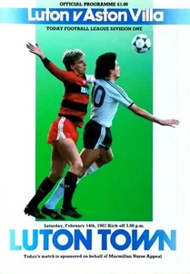 Luton Town v Aston Villa 14/2/1987 Today League Division One. Excellent - Picture 1 of 1