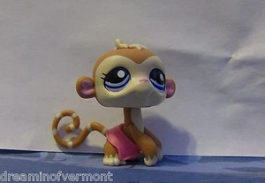 Mono marrón y blanco Littlest Pet Shop con tutú #1450 - Imagen 1 de 1