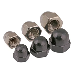 Dome Nuts M3 M4 M5 M6 M8 M10 M12 Acorn Blind Cap Nut Black Zinc/Nickel Plated - Picture 1 of 6