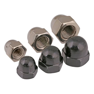 Hutmutter verzinkt DIN 1587 hohe Form Muttern M3 M4 M5-M12 Hutmuttern Vernickelt - Bild 1 von 4