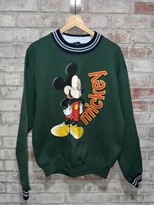 Vintage 90s Mickey Unlimited Disney Green Sweatshirt Crewneck Pullover Medium - Picture 1 of 4