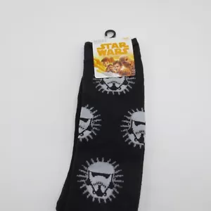 Disney Star Wars Trooper Crew Sock Sock Size 10-13 Black - Imagen 1 de 5