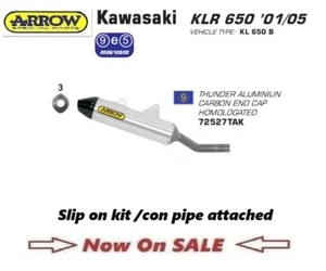 Kawasaki KLR650 01 2001 02 2002 03 2003 04 05 exhaust slipon Arrow aluminium EEC - Picture 1 of 5