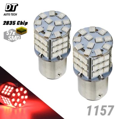 Syneticusa 2X 1157 LED Red High Power Stop Brake Tail Light/Parking Bulbs - Image 1 of 4