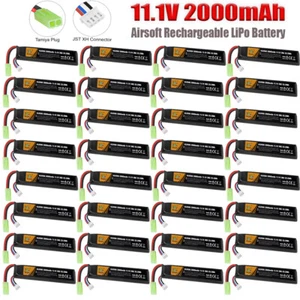 2000mAh 11,1V Airsoft Batterie 30C Hobby LiPo Akku mit Mini Tamiya Stecker NEW - Bild 1 von 70
