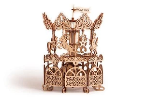 Holztrick Karussell Merry Go Round mechanisches Holz 3D Puzzle Modellbaugruppe - Bild 1 von 12