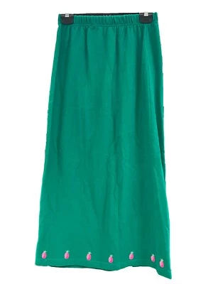 Quacker Factory Long Skirt Pineapples Women's Size Small, Green - Image 1 of 4