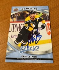KRIS LETANG Autographed 2023-24 Upper Deck MVP Ice Battles IP AUTO SIGNED