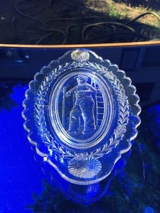 EAPG Actress Theatrical HMS Pinafore Bread Platter 7" x 12" 1880 Adams Nautical - Picture 1 of 11