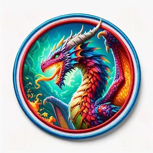 Dragon Patch iron-on Applique Geeks & Gamers Creature Myths Greek Legend Cryptid - Picture 1 of 12
