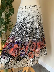 Races Wedding Cut-out Arty Bold Flowers M&S Per Una Pleated Voluminous Skirt 12 - Picture 1 of 24
