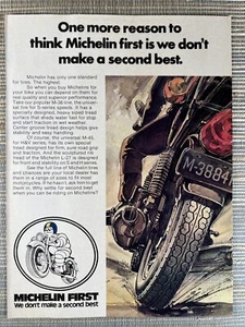 Michelin Motorcycle Tires M-38 M-45 L-27 S H H&V Series 1976 Vintage Print Ad - Picture 1 of 1