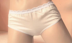 Ivory Cream Silky Knickers Buttery Soft Liquid Satin Panties UK L 14 US 8 - Picture 1 of 10