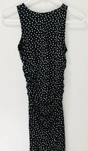 ANN TAYLOR BLACK/WHITE POLKA DOT SLEEVELESS Bodycon DRESS - Size 0 Petite - Picture 1 of 11