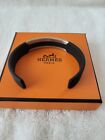 Hermes Turin Stainless Steel/Mat Pvd Cuff Bracelet T5 89 Noir Mens W/Box+Duster