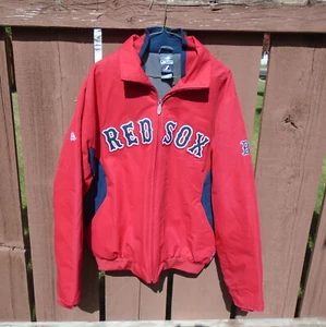 Vintage Boston Red Sox Baseball Majestic Fleece Lined Jacket Size M Excellent - Picture 1 of 9