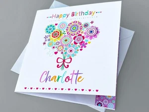 Tarjeta de cumpleaños femenina bonita tarjeta de cumpleaños FEMENINA tarjeta personalizada especial - Imagen 1 de 20