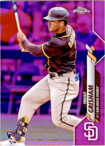 Trent Grisham RC 2020 Topps Chrome Update rifrattore rosa #U34 San Diego Padres - Foto 1 di 2