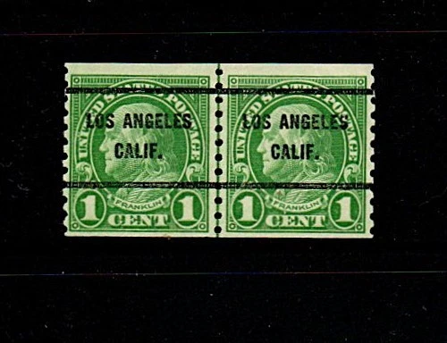 Los Angeles, California precancel - 20's 1 cent coil line pair - Image 1 of 1