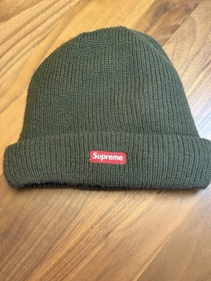 Supreme вязаная шапка/beanie хаки зеленый 2200523271163 - Изображение 1 из 3