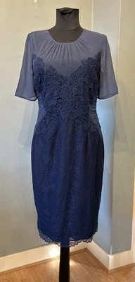 Coast Blue Lace Detail Dress Size 12 Short Sleeve - Image 1 of 4