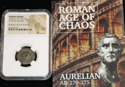 AUTHENTIC ROMAN EMPEROR AURELIAN AD 270-275 COIN NGC CERTIFIED WITH COA - Image 1 of 2
