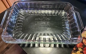 Anchor Hocking Clear Ribbed Baking Dish 9" x 13" Baking Surface Dish 3 Quart - Picture 1 of 3