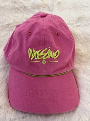 Gorra de béisbol Y2K Mossimo rosa verde neón bordado deletreado ajustable Foto 1 de 4