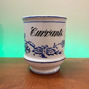 Antique German Blue Onion Currants Canister Jar 5.75” Apothecary 7.321 Mark - Picture 1 of 6
