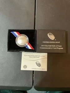 2014 S BASEBALL HALL OF FAME CONCAVE COMMEMORATIVE PROOF COIN-CLAD PROOF - Picture 1 of 7